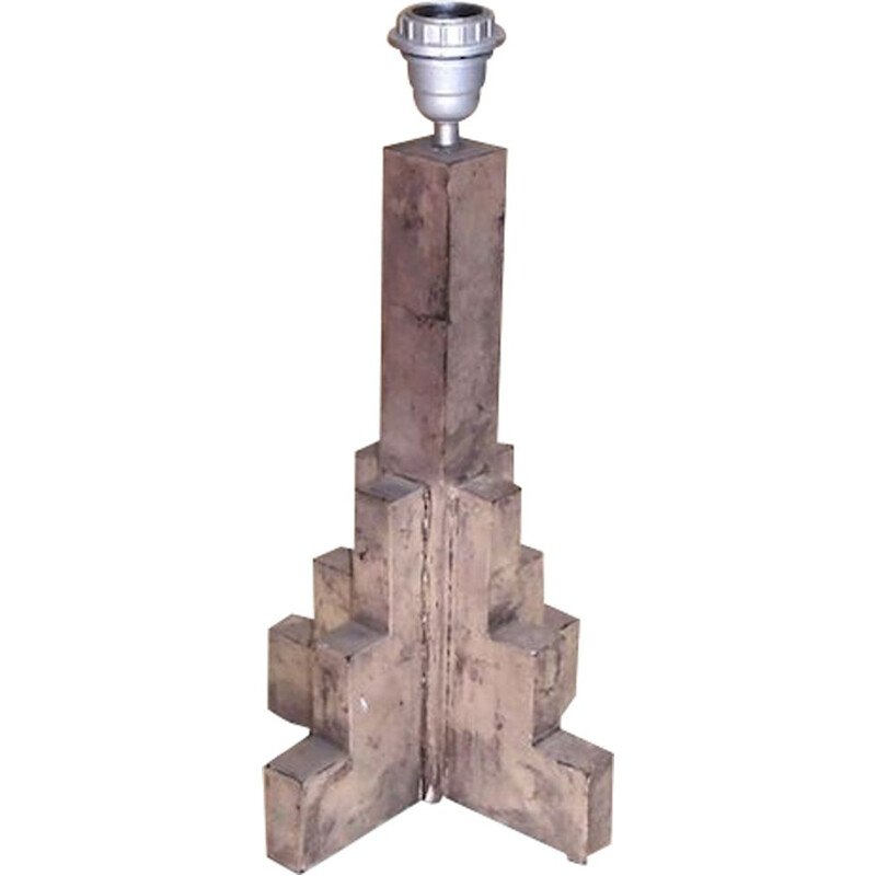 Lampada da tavolo in legno vintage, 1930