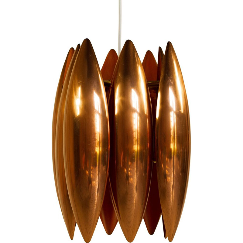 Copper KASTOR suspension lamp by Jo Hammerborg, Denmark, 1960s