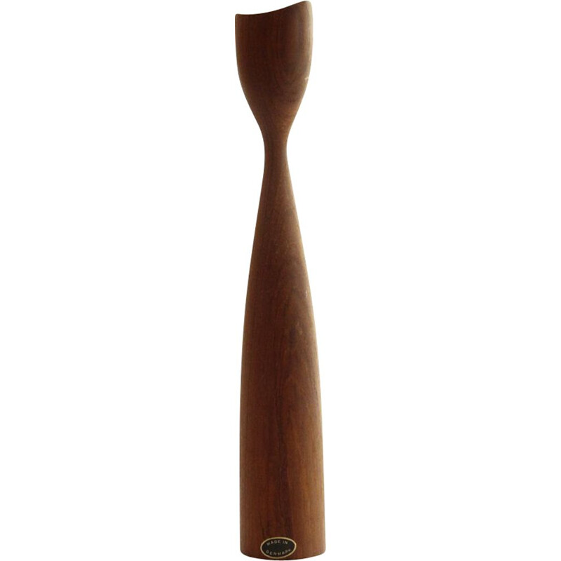 Vintage teak candlestick, Denmark 1960