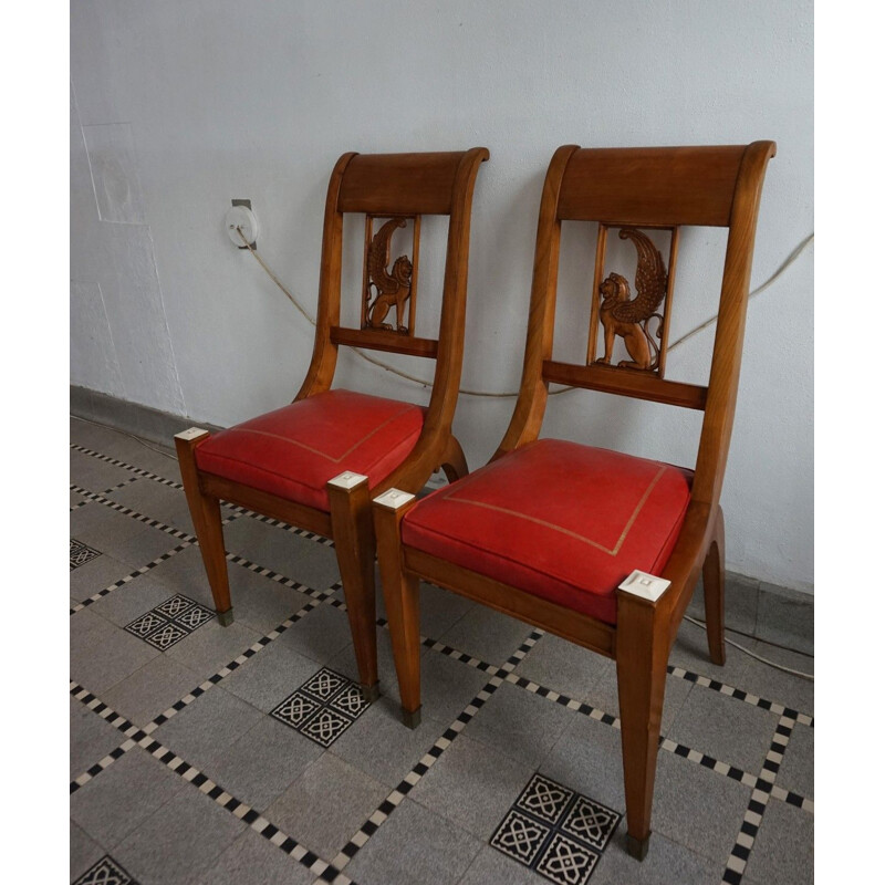 Art Deco French Desk and Chairs Set, 1930s