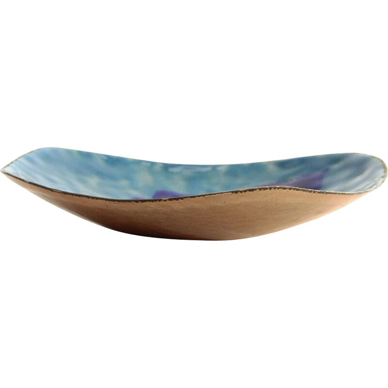 Italian Enameled Copper bowl, Mid-Century 1950s