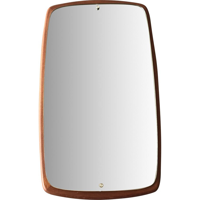 Miroir vitange scandinave en teck design 1950 1960