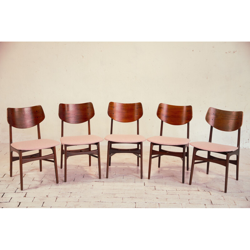 Set of 5 vintage chairs model Hamar by Louis Van Teeffelen 1962