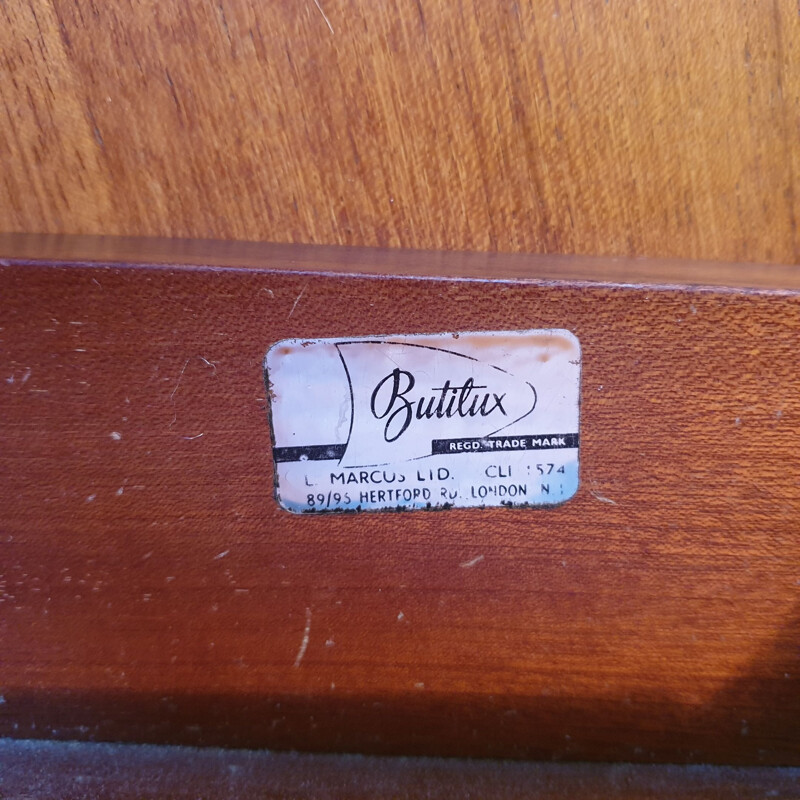 Tête de lit vintage en teck Butilux 1950