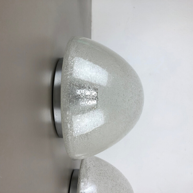 Set of 2 Cone Ice Glass Wall Light Germany