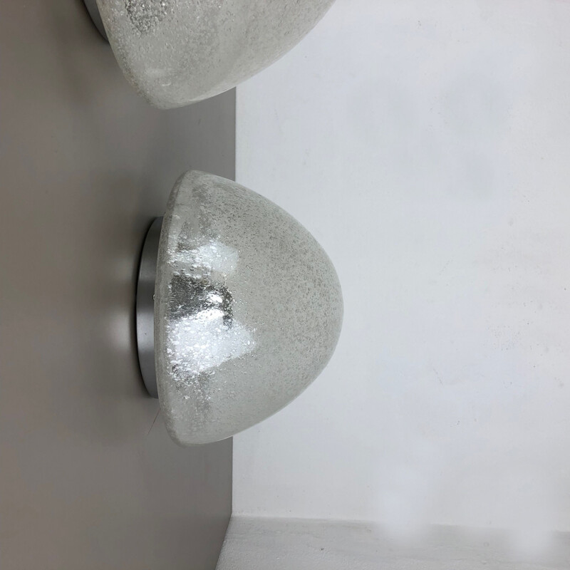 Set of 2 Cone Ice Glass Wall Light Germany