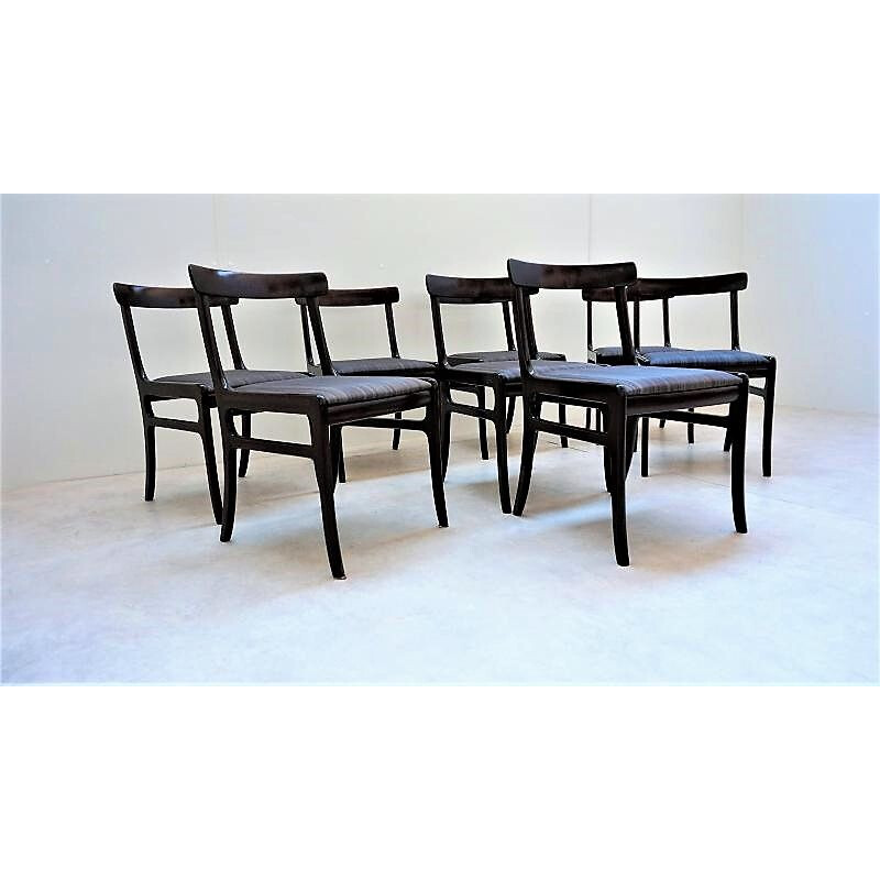 Set of 8 vintage Scandinavian chairs Ole Wanscher