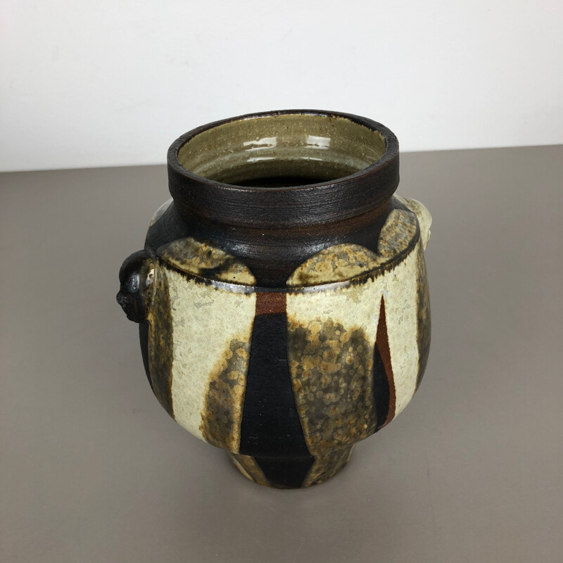 Abstrakte Vintage-Vase aus Studiokeramik "Köpfe" von Gerhard Liebenthron, Deutschland 1970
