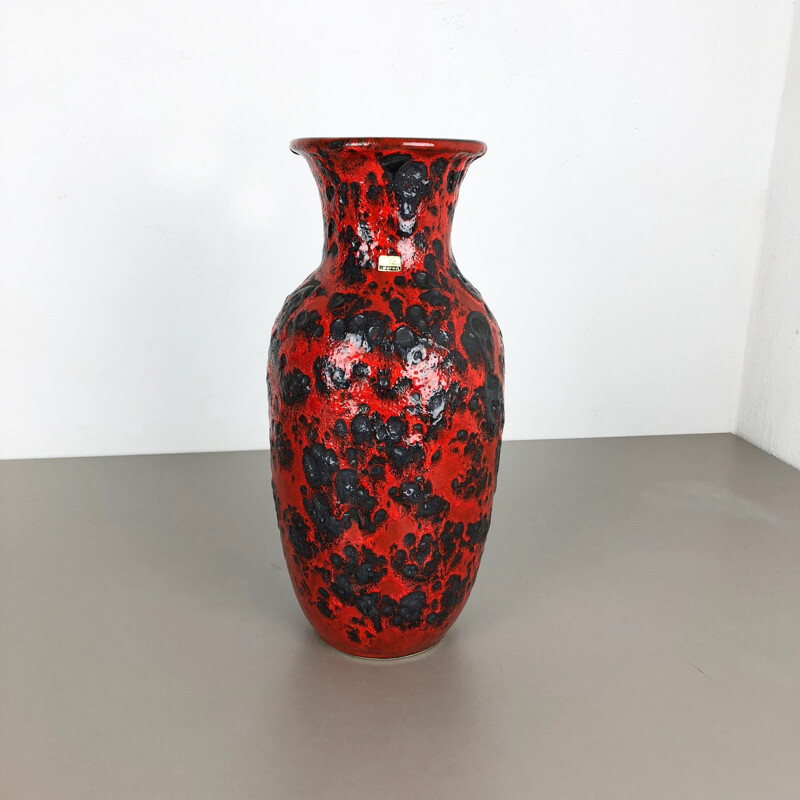 Vaso colorato vintage di Scheurich Wgp, Germania 1970