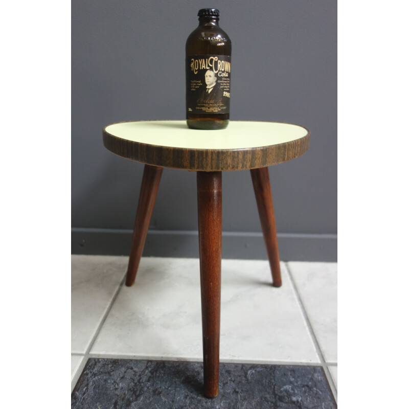 Yellow Formica plant- side table 50s