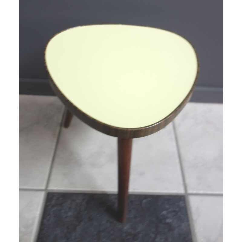 Yellow Formica plant- side table 50s