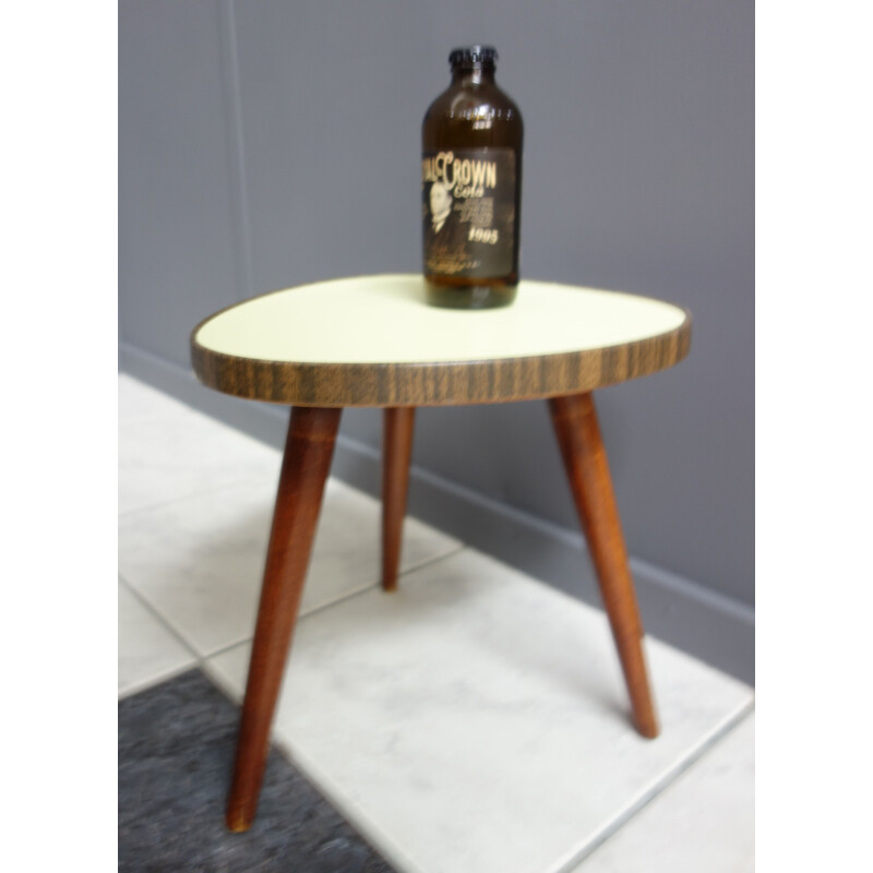 Yellow Formica plant- side table 50s