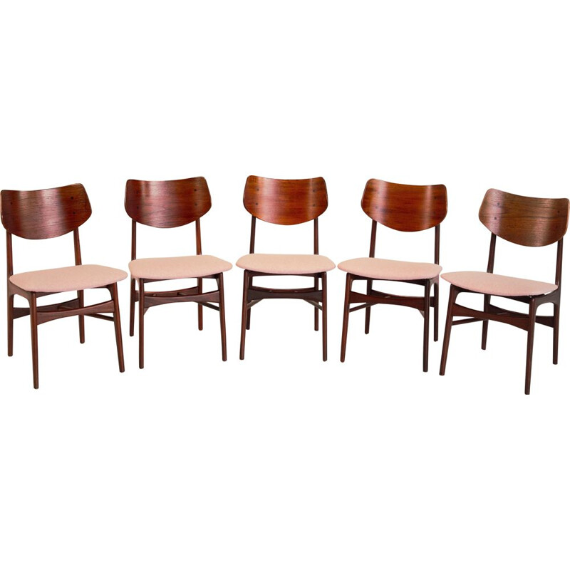 Set of 5 vintage chairs model Hamar by Louis Van Teeffelen 1962