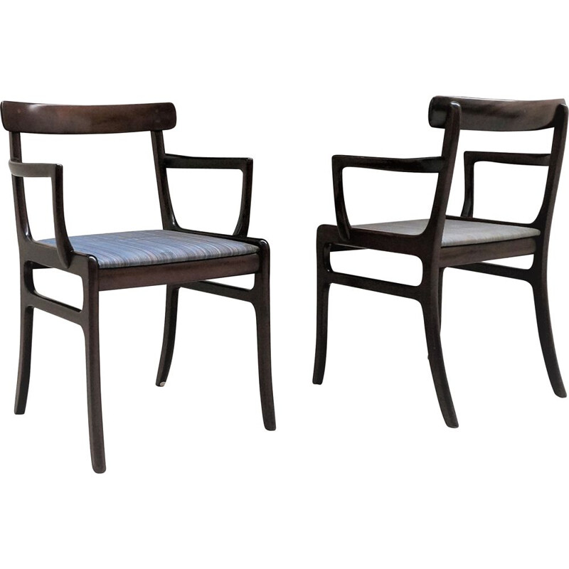 Paire de fauteuils vintage scandinaves Rungstedlung Ole Wanscher