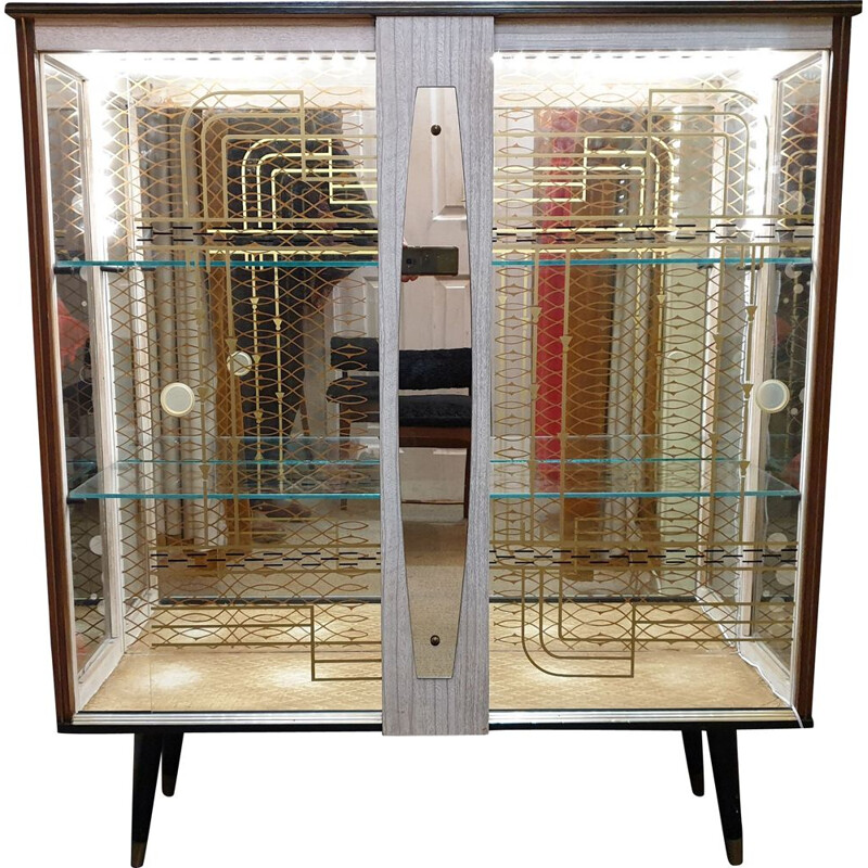 Vintage glass display case British style 1950