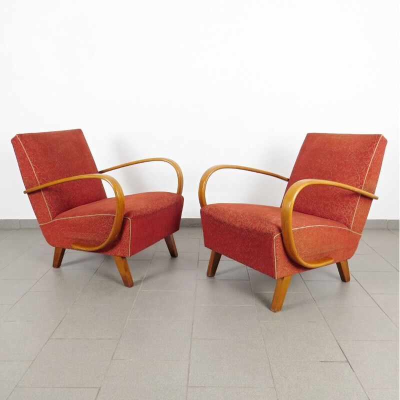 Set of armchair produced by Jindrich Halabala 1950's