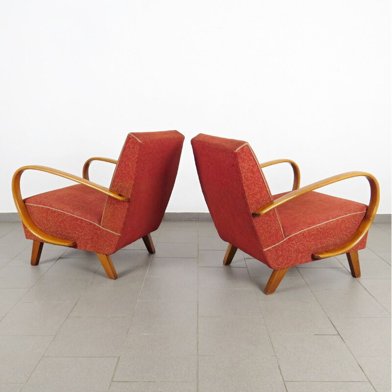 Set of armchair produced by Jindrich Halabala 1950's