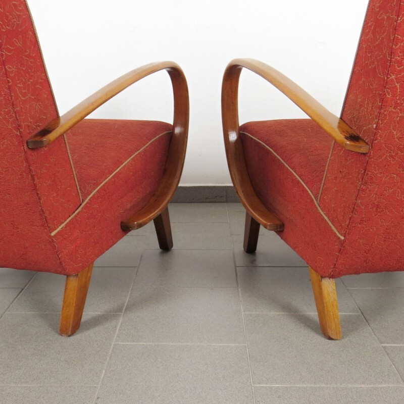 Set of armchair produced by Jindrich Halabala 1950's