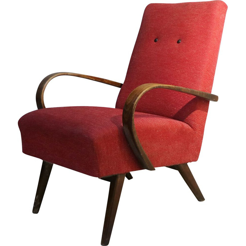 Czech Art Deco armchair in the style of  Jindrich Halabala 1940's