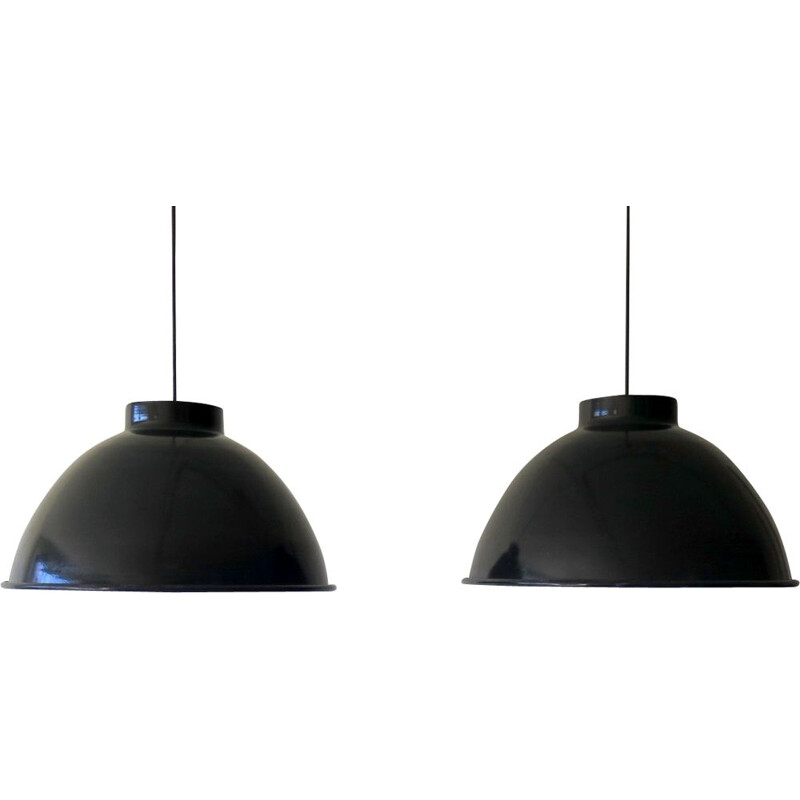 Large industrial pendant lamps, 2 available