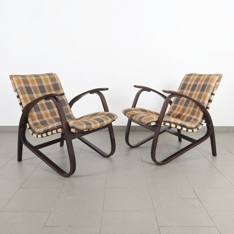 Set of armchairs produced by Jan Vanek during the 1940's