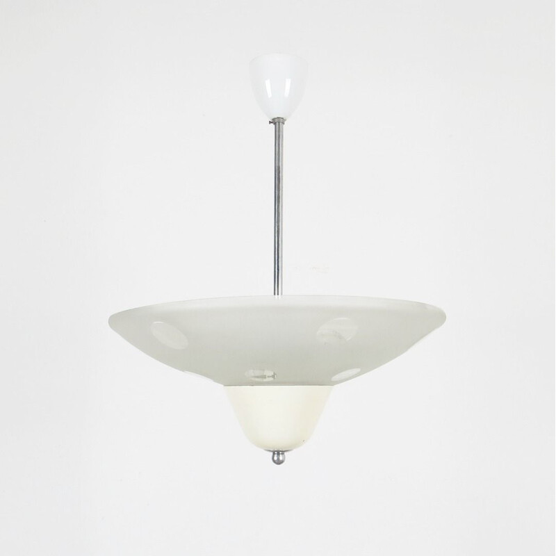 Lampadario in vetro vintage, Cecoslovacchia 1960