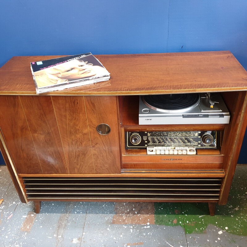 Loewe Opta Walnut Media Cabinet 1950's