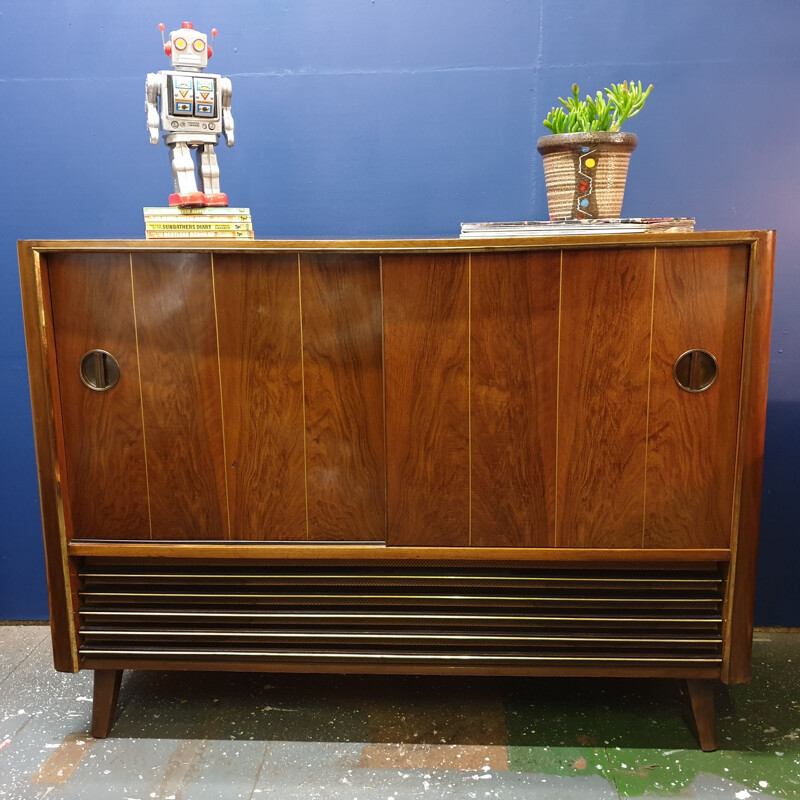 Loewe Opta Walnut Media Cabinet 1950's