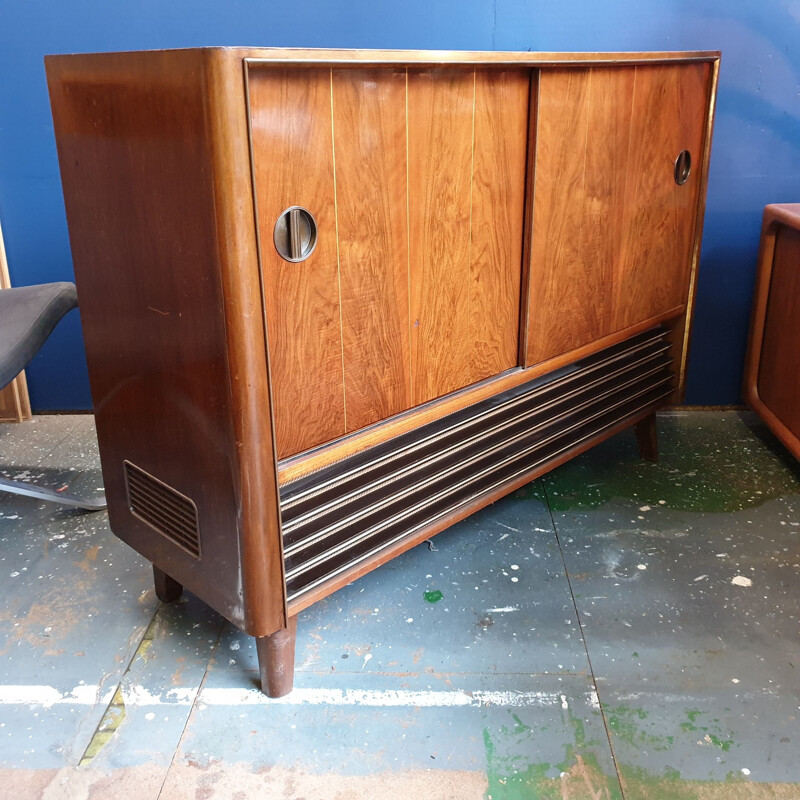 Loewe Opta Walnut Media Cabinet 1950's