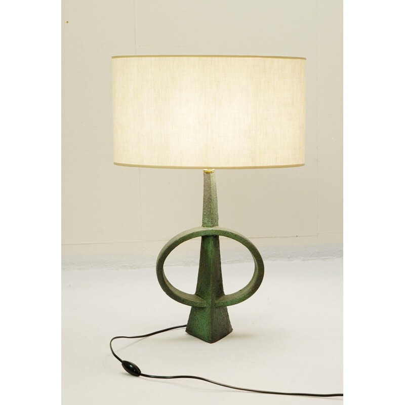 Brutalist vintage terracotta table lamp