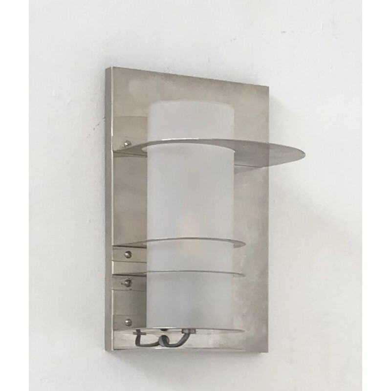 Pair of sconces in silver plated metal