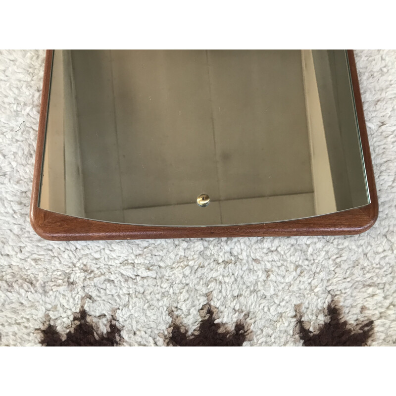 Scandinavian rectangular teak mirror 1950-60