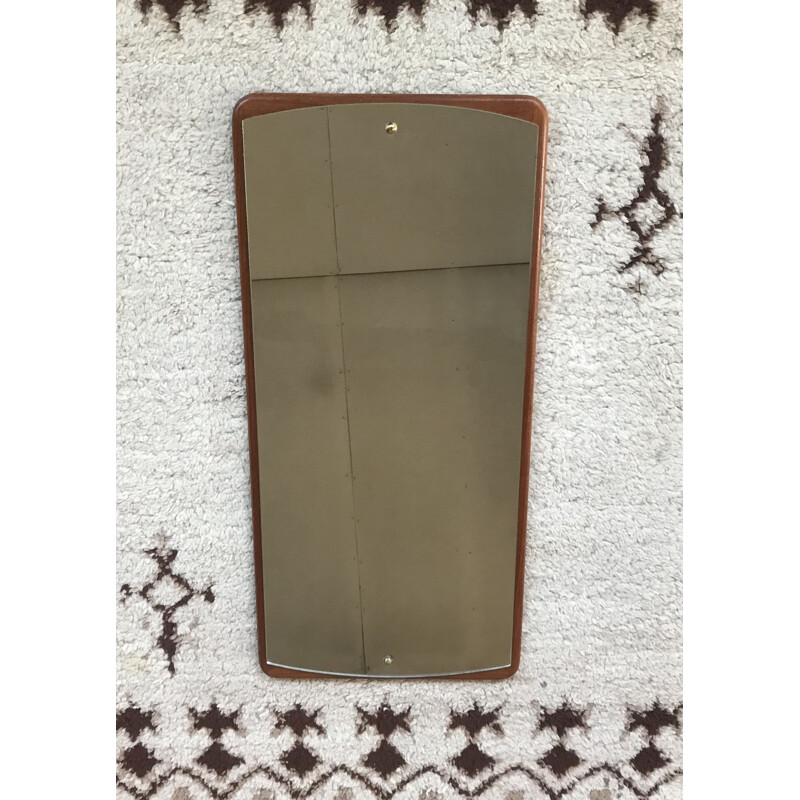 Scandinavian rectangular teak mirror 1950-60