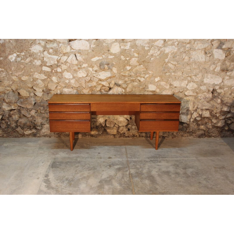 Vintage teak desk dressing table, Scandinavian style, by Avalon, 1960