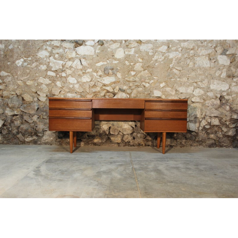 Vintage teak desk dressing table, Scandinavian style, by Avalon, 1960