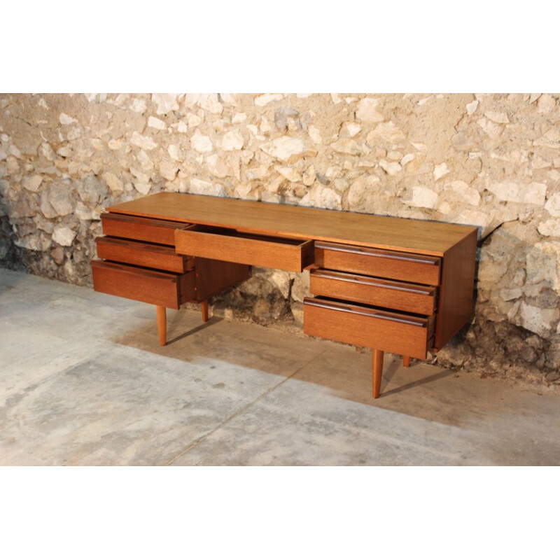 Vintage teak desk dressing table, Scandinavian style, by Avalon, 1960