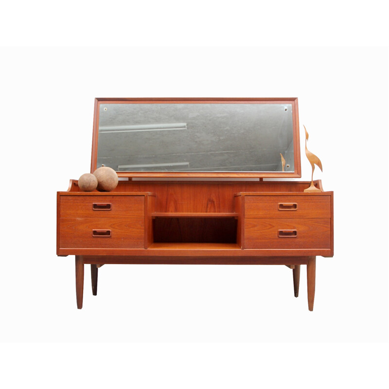 Large Scandinavian dressing table with tilting mirror - 1950s