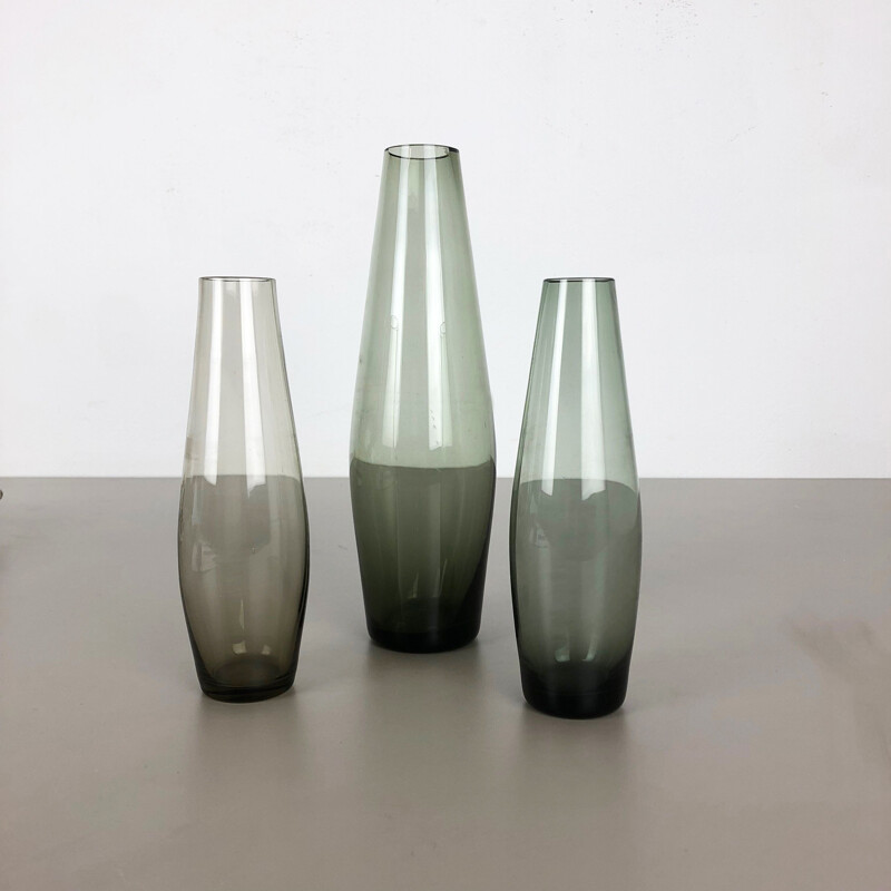 Set aus 3 Vintage-Turmalin-Vasen von Wilhelm Wagenfeld für das Wmf, Deutschland 1960