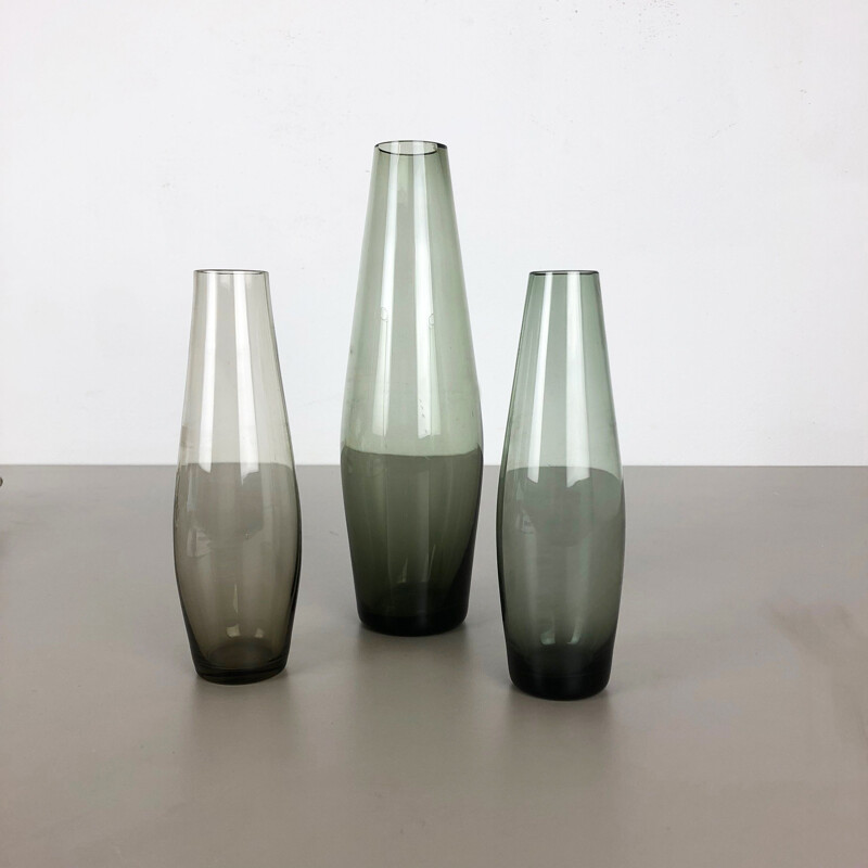 Set of 3 vintage turmaline vases by Wilhelm Wagenfeld for the Wmf, Germany 1960