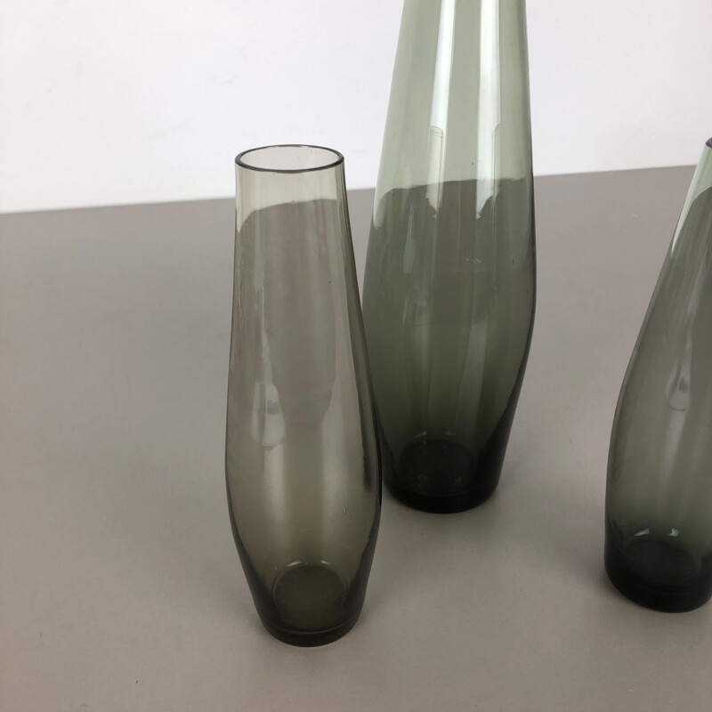 Set of 3 vintage turmaline vases by Wilhelm Wagenfeld for the Wmf, Germany 1960