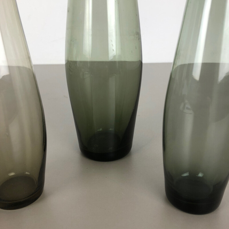 Ensemble de 3 vases vintage à turmaline par Wilhelm Wagenfeld pour le Wmf, Allemagne 1960
