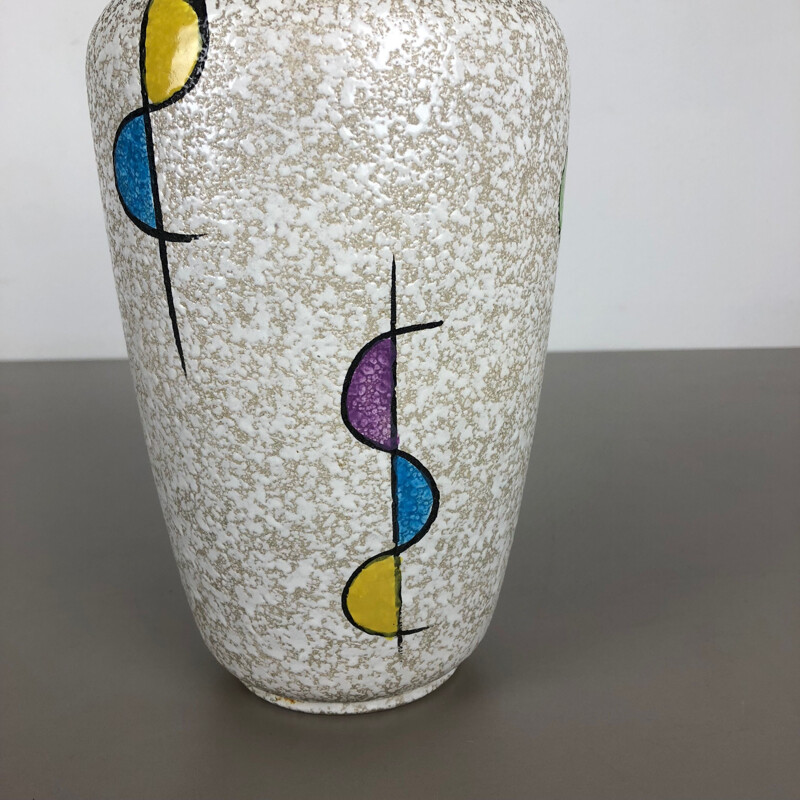 Vintage Vase aus farbiger Keramik aus Fettlava von Bay Ceramics, Deutschland 1950