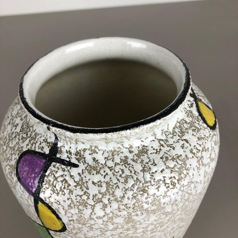 Vase vintage en céramique coloré de lave grasse de Bay Ceramics, Allemagne 1950
