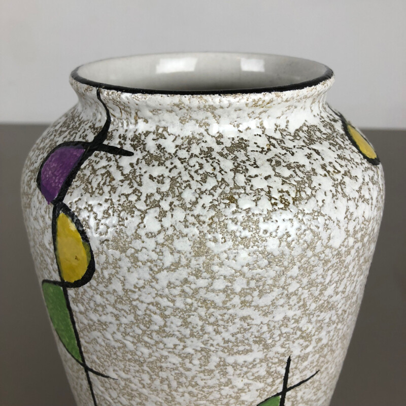 Vintage colored lava clay vase from Bay Ceramics, Germany 1950