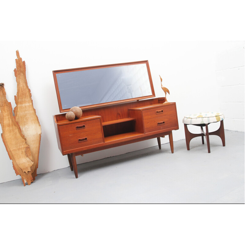 Large Scandinavian dressing table with tilting mirror - 1950s