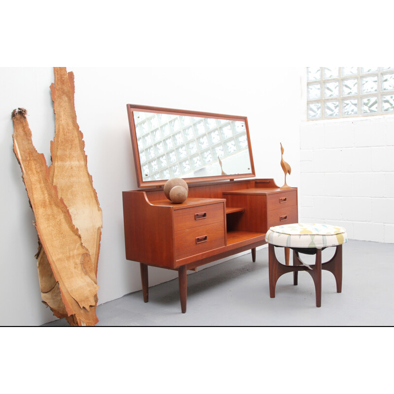 Large Scandinavian dressing table with tilting mirror - 1950s