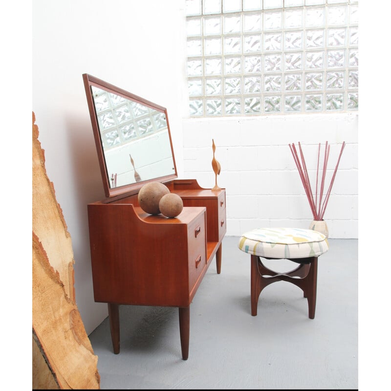 Large Scandinavian dressing table with tilting mirror - 1950s