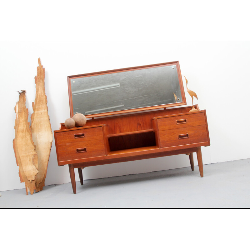 Large Scandinavian dressing table with tilting mirror - 1950s