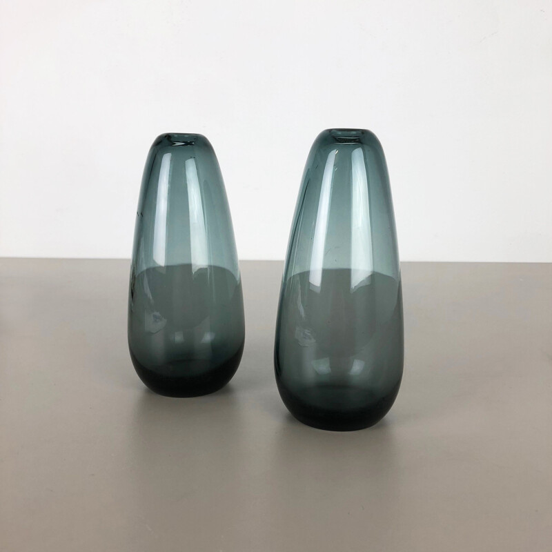 Lot de 2 vases vintage à turmaline par Wilhelm Wagenfeld pour le WMF, Allemagne 1960