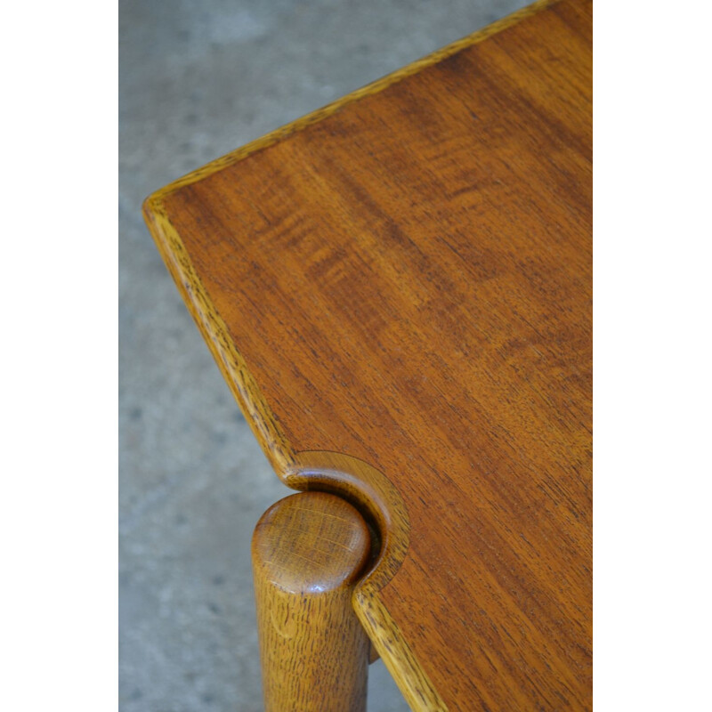  Scandinavian Mid-Century Coffee Table, Made of solid oak and teak 1960s
